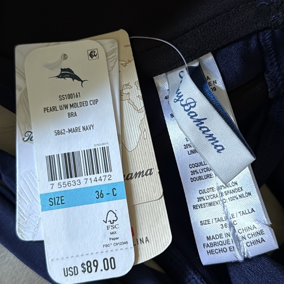 Tommy Bahama Pearl Underwire Cross-Back Bikini Top - Picture 14 of 14